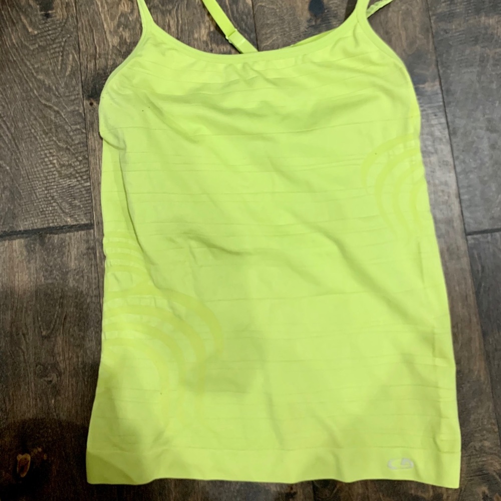 Small lime green Champion tank with bra
